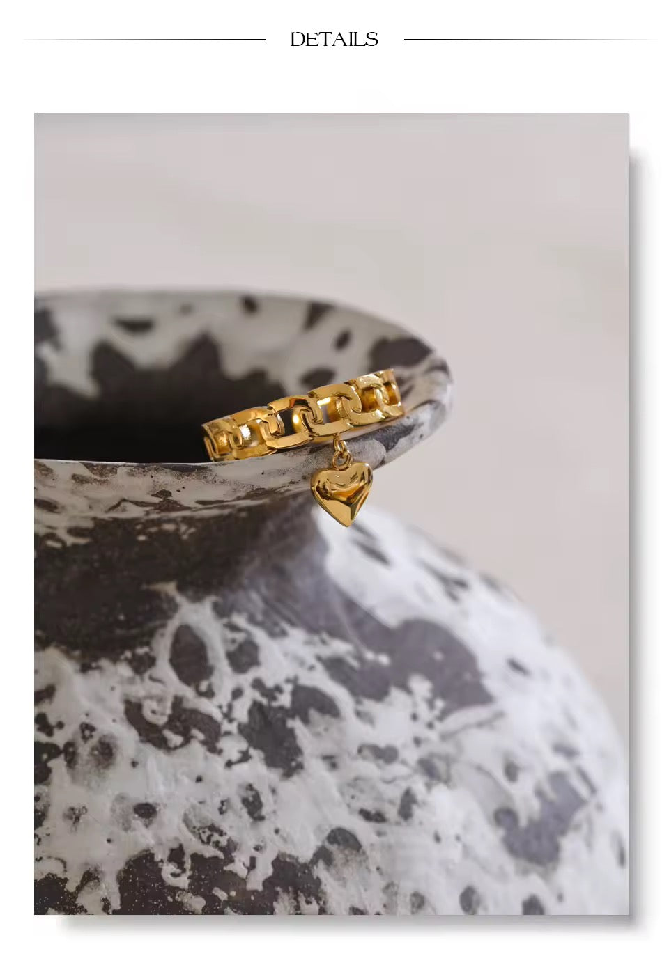 Heart Golden Adjustable Ring