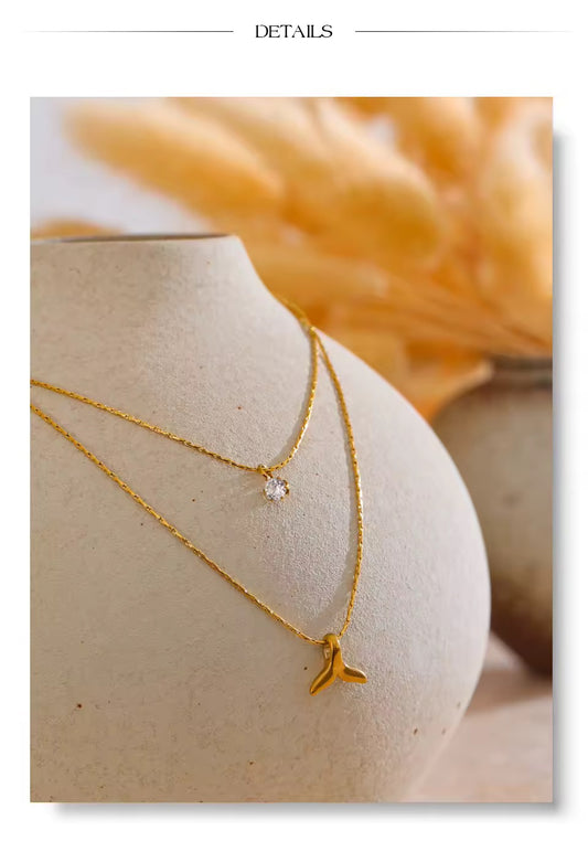 Aqua Double Layer Necklace
