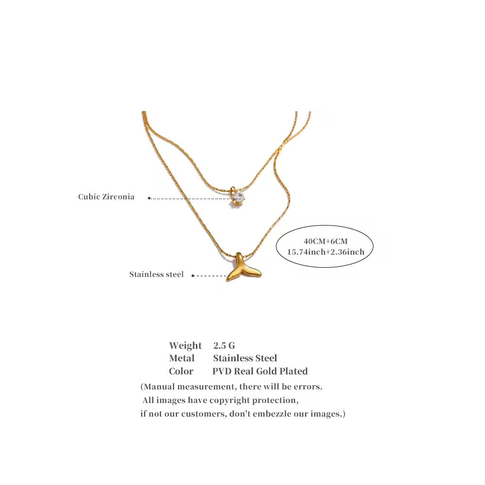 Aqua Double Layer Necklace