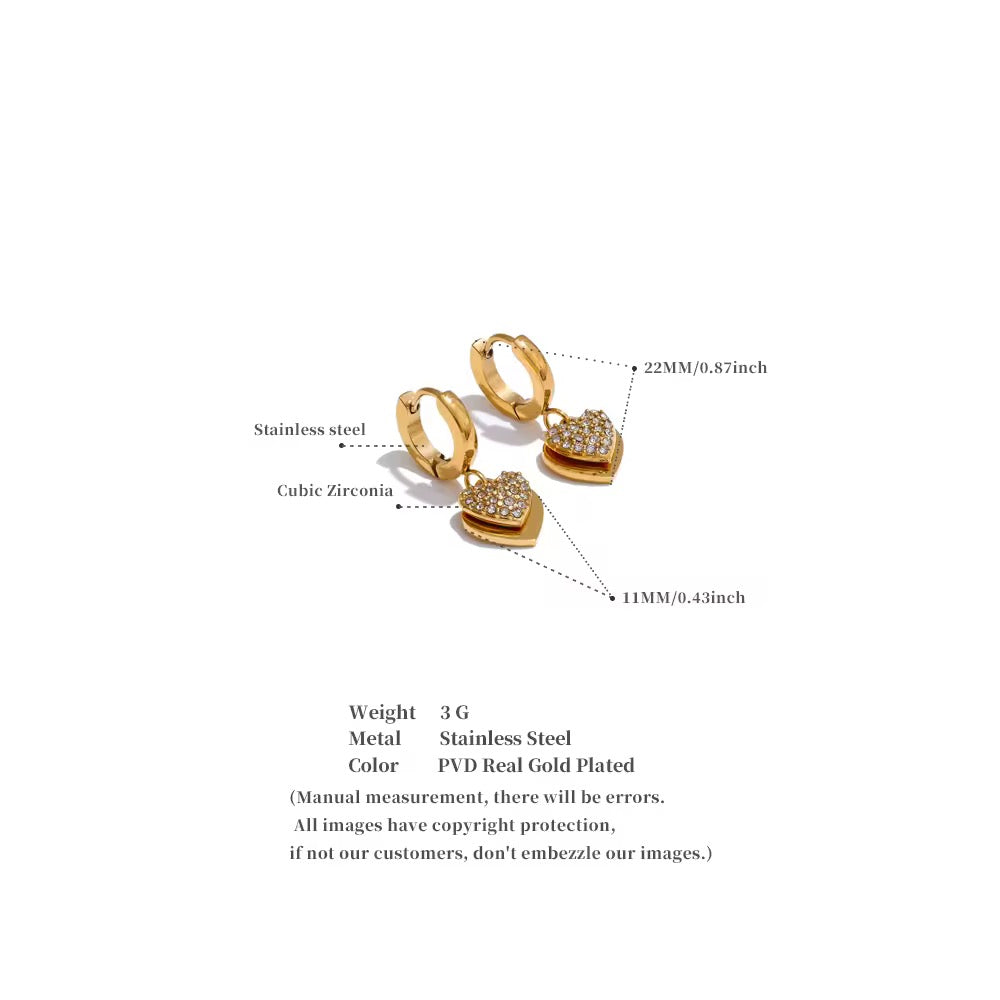 Double Heart Hoop Earrings