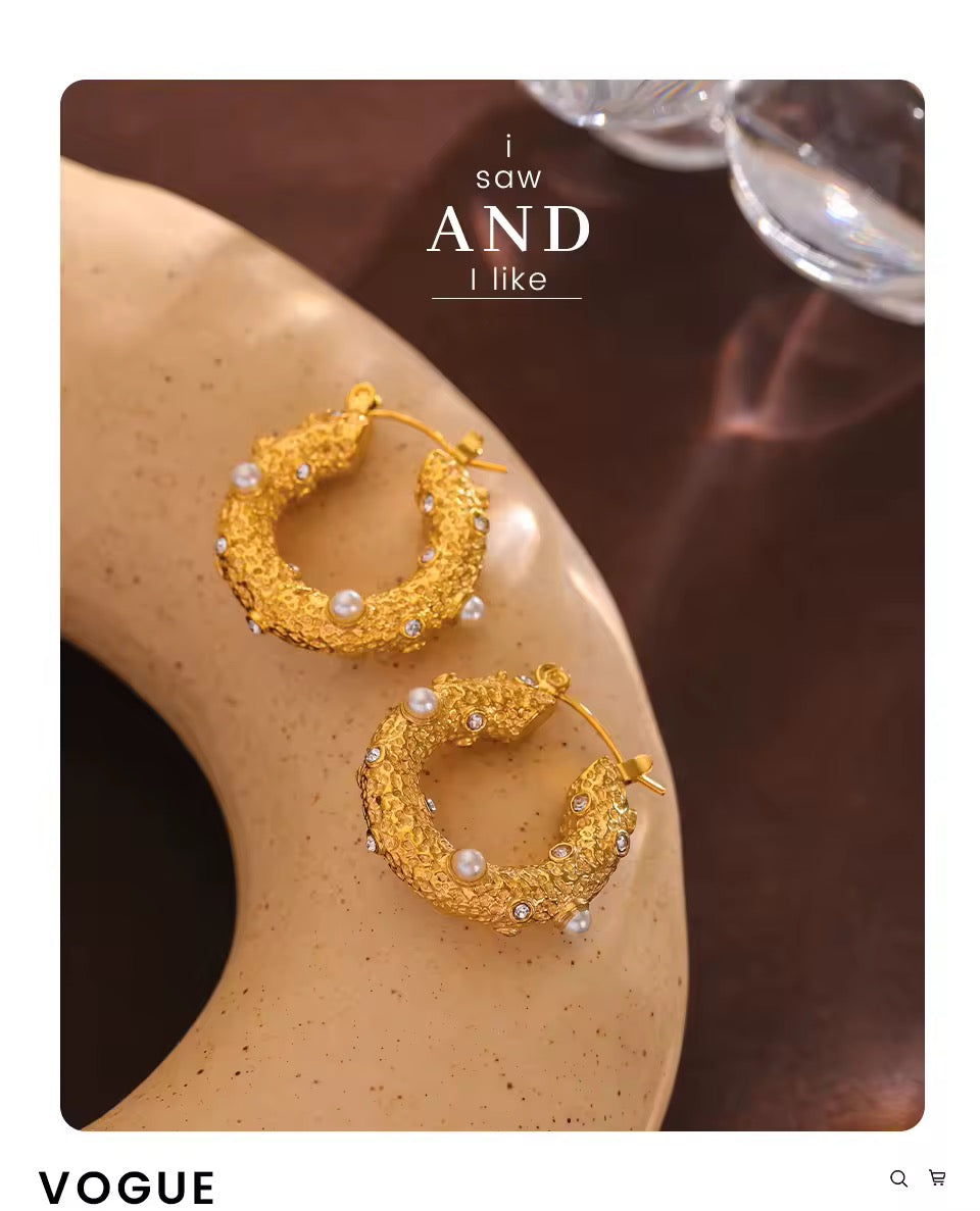 Golden Round Hoop Earrings