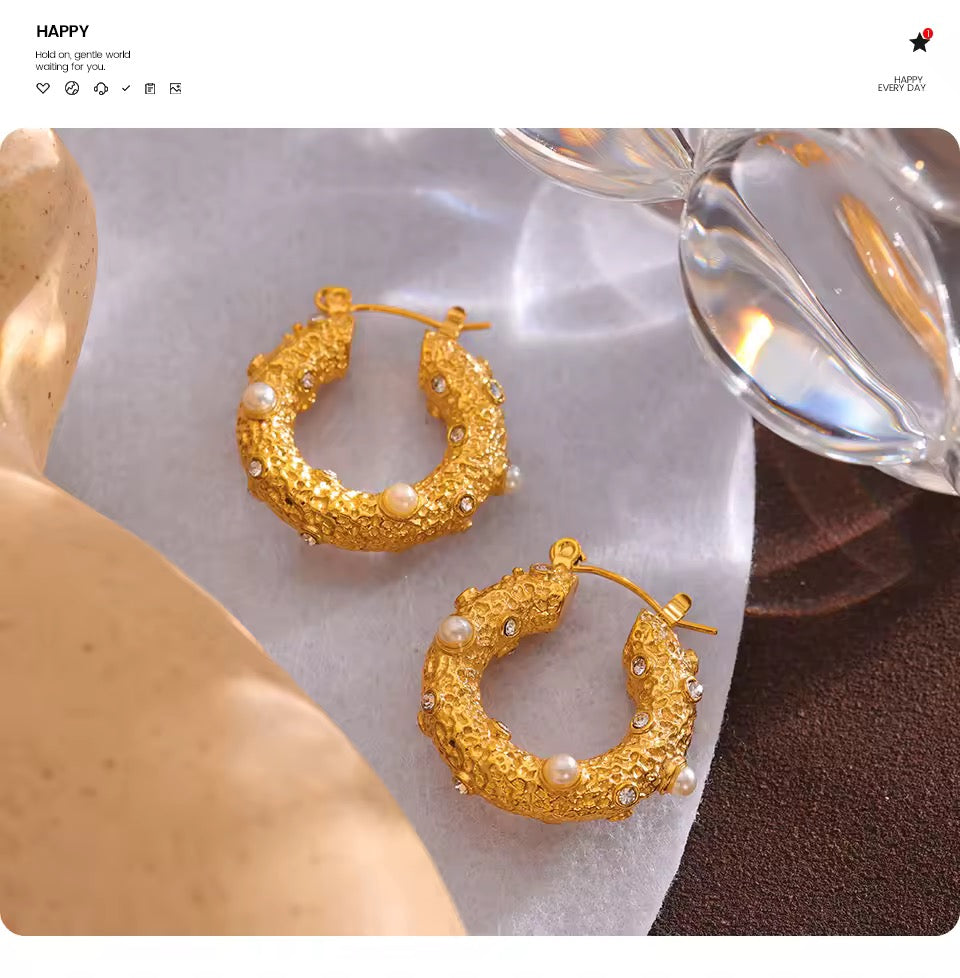 Golden Round Hoop Earrings